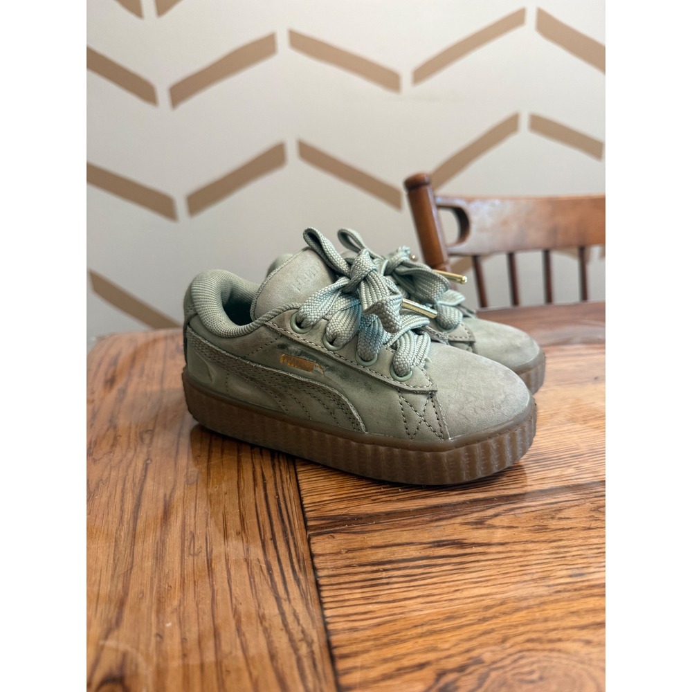 Puma Fenty Creeper Sneakers Kids 9C Green Suede Rihanna‎ 399868-02